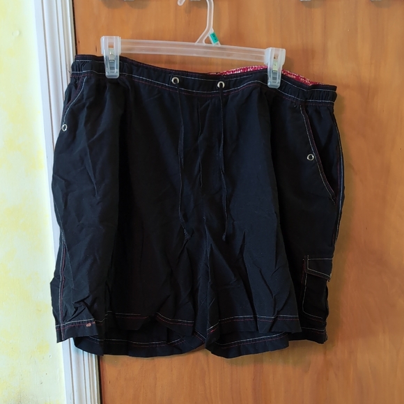 Just My Size Pants - Just My Size Women's Black Cargo Shorts Shaped Fit 3x Vintage Colorful Waistband